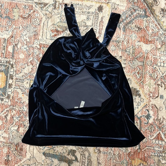 Asos | Blue Velvet Plunge Halter - Picture 5 of 5